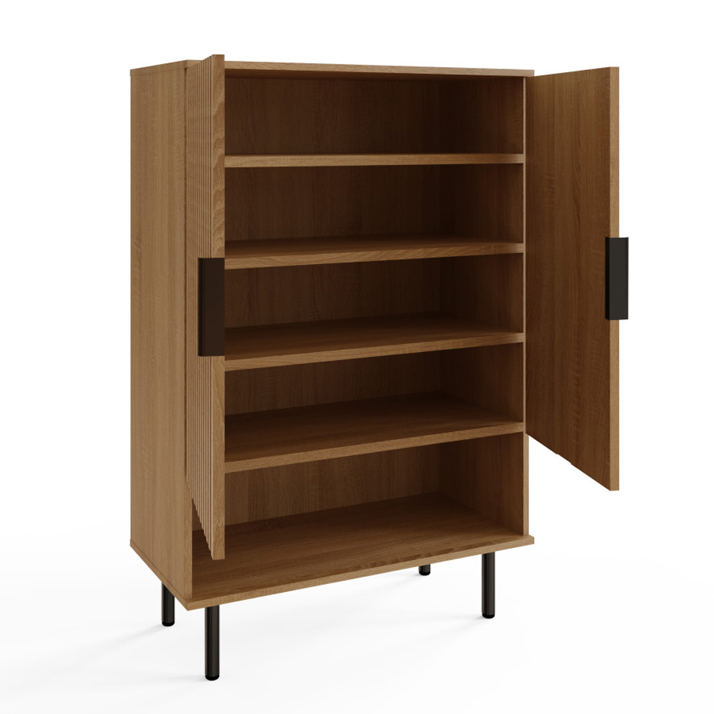 Natick Wooden Shoe Storage Cabinet in Oak