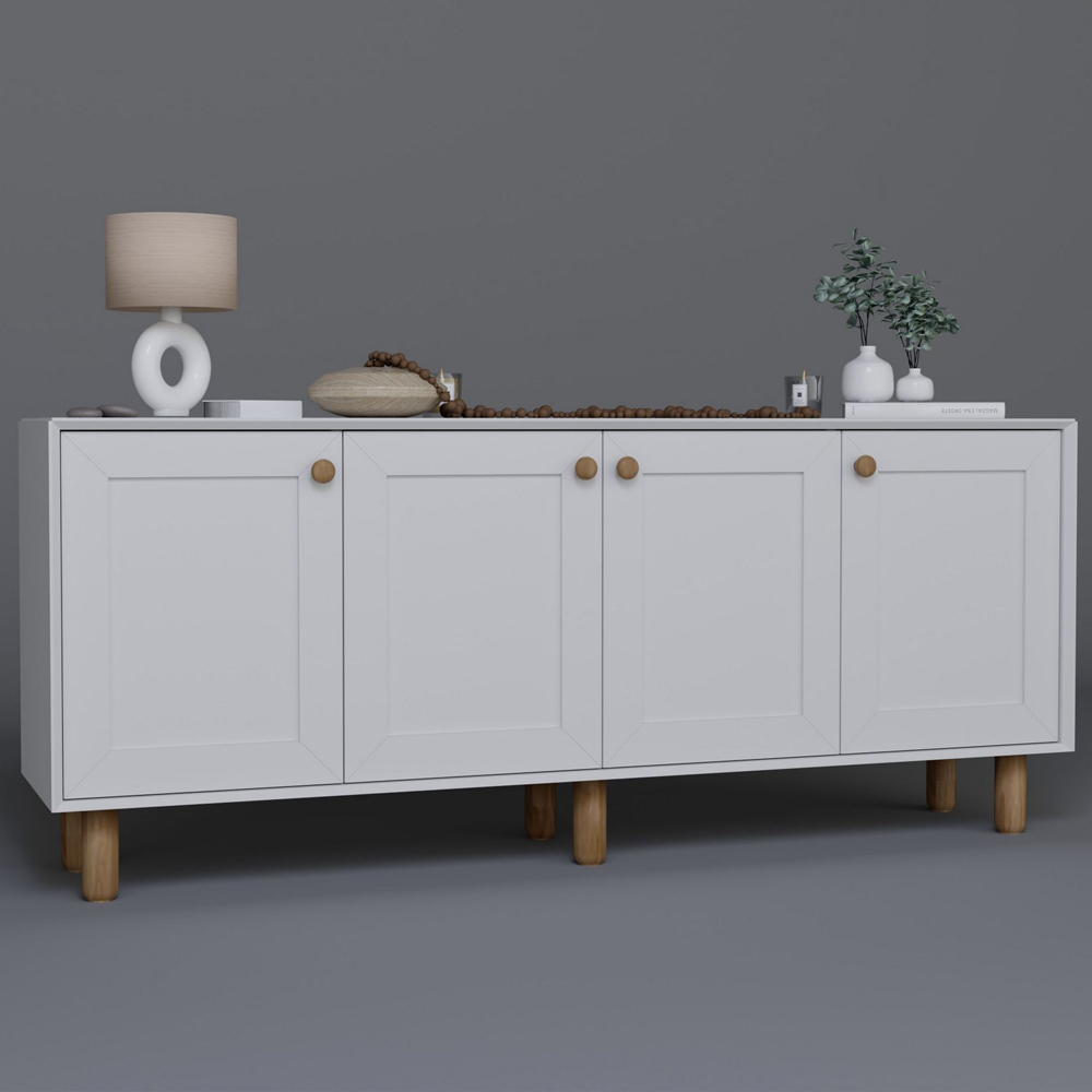 Natura Wooden Console Table in White and Oak