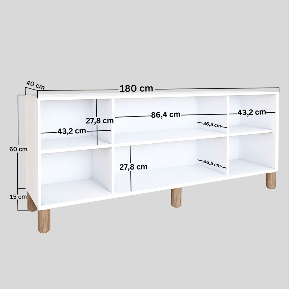 Natura Wooden Console Table in White and Oak