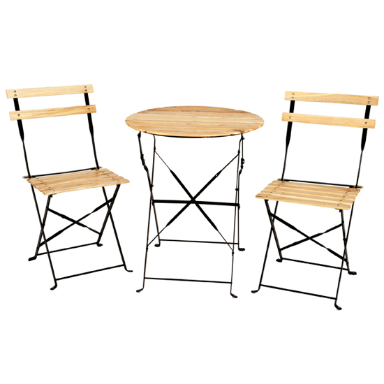 natural wooden bistro set 50550 - Examples Of A Stylish Garden Bistro Furniture Set