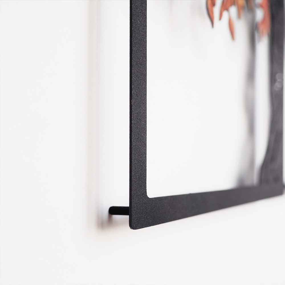 Nature Metal 48x98cm Tree Metal Wall Art Frame Set of 4 in Black