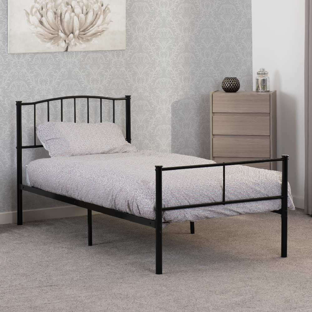 Navarre Metal Single Bed In Black
