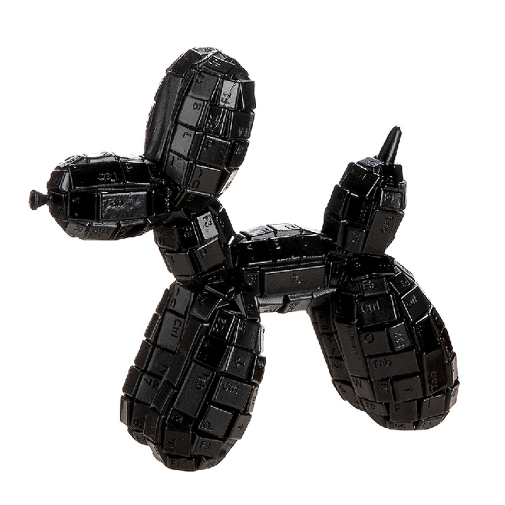 Navero Synthetic Resin Balloon dog Sculpture in Black