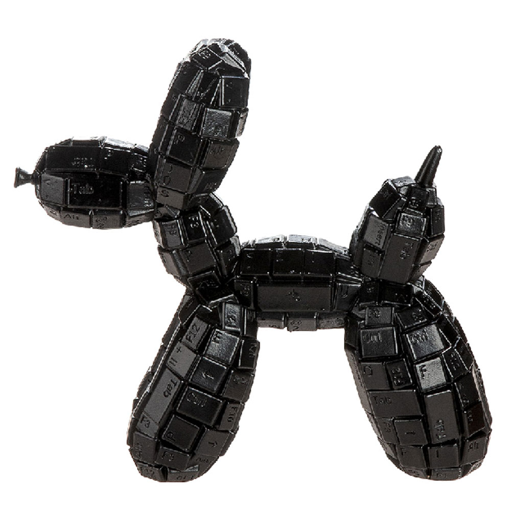 Navero Synthetic Resin Balloon dog Sculpture in Black