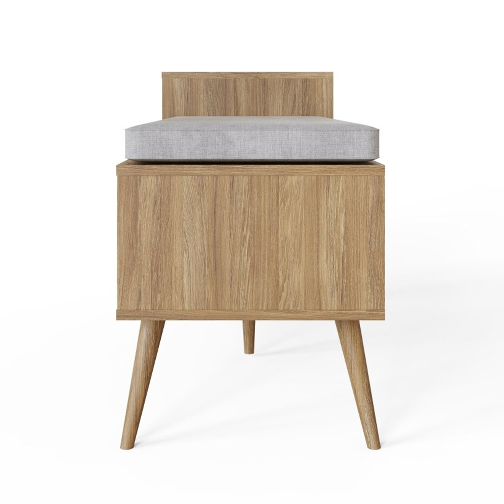 Navion Rattan Shoe Storage Bench with 2 Doors in Oak