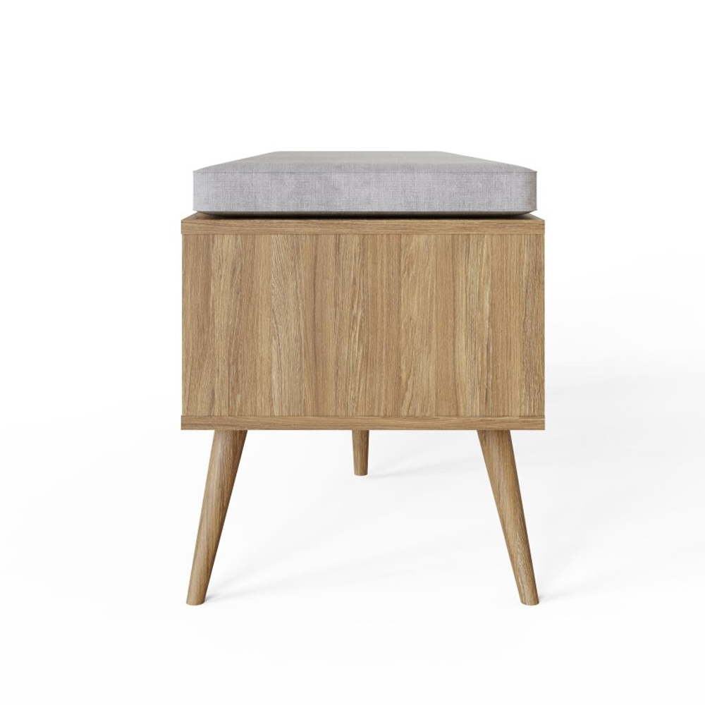 Navion Rattan Shoe Storage Bench with 2 Drawers in Oak
