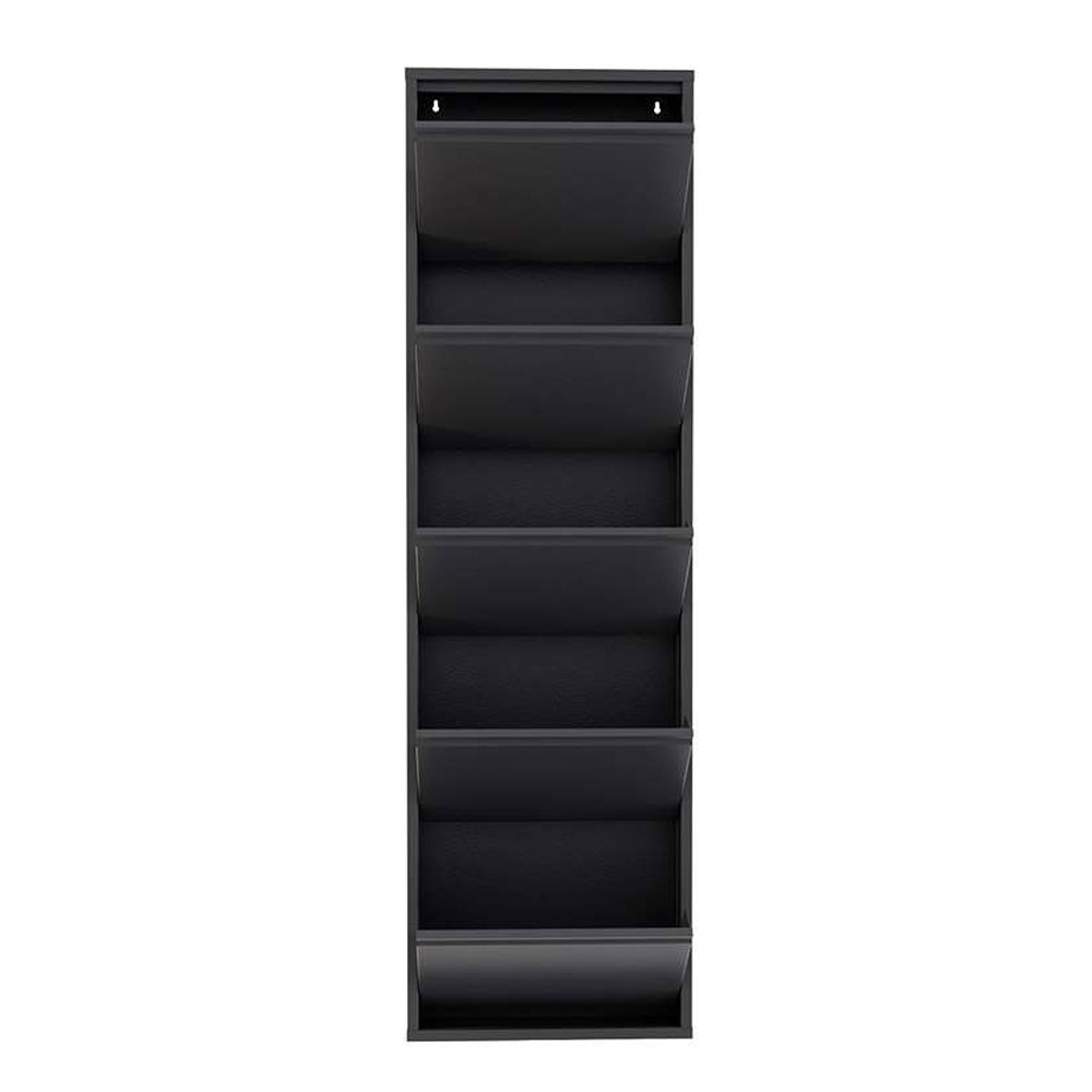 Naxel Metal Shoe Storage Cabinet with 5 Flap Doors in Anthracite
