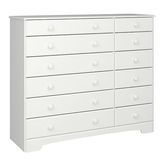 Naxos Wooden Chest Of 12 Drawers In White
