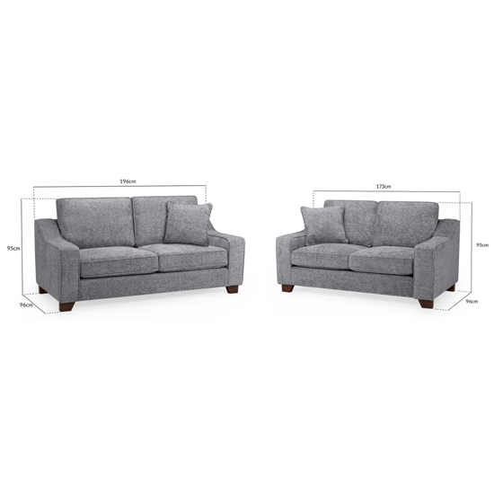 Nazra Fabric 3+2 Seater Sofa Set In Slate