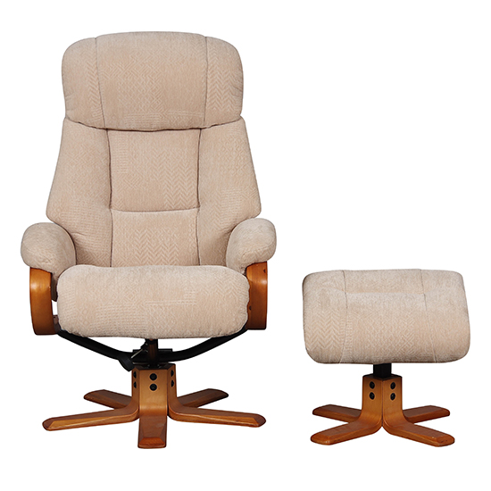 Neasden Fabric Swivel Recliner Chair And Footstool In Dune_5