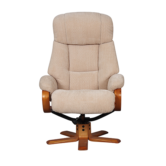 Neasden Fabric Swivel Recliner Chair And Footstool In Dune_6