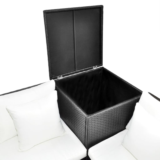 Neath Rattan 4 Piece Garden Lounge Set With Cushions In Black