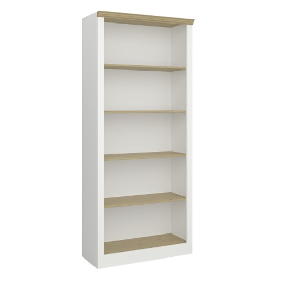 Photo of Nebula wooden bookcase with 4 shelves in white and pine