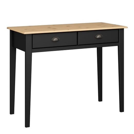 Product photograph of Nebula Wooden Study Desk In Black And Pine from Furniture in Fashion