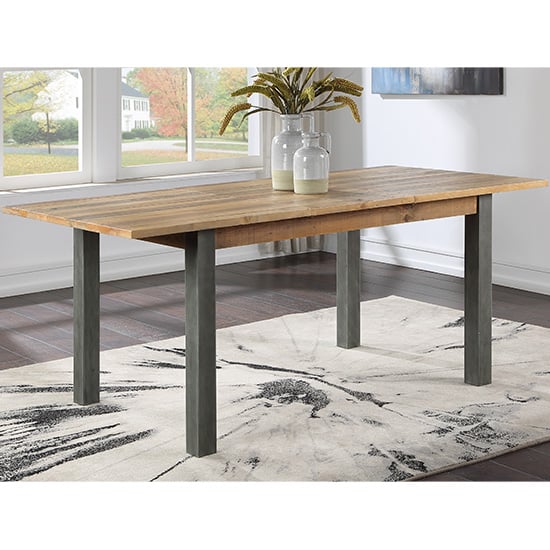 Photo of Nebura extending wooden dining table in reclaimed wood