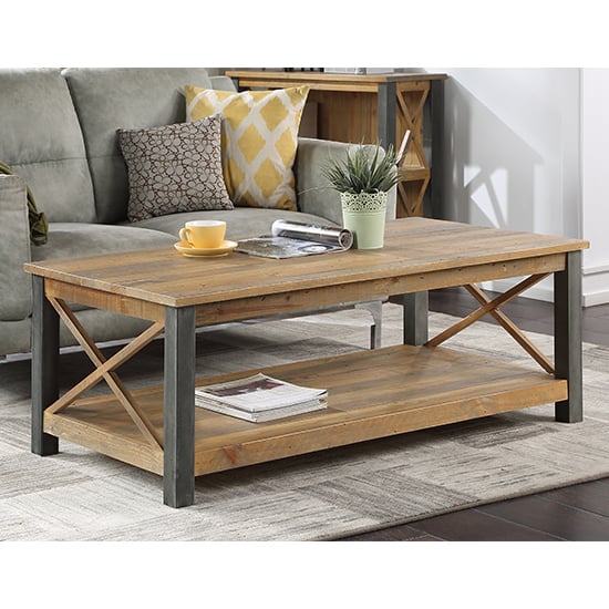 Product photograph of Nebura Wooden Extra Large Coffee Table In Reclaimed Wood from Furniture in Fashion