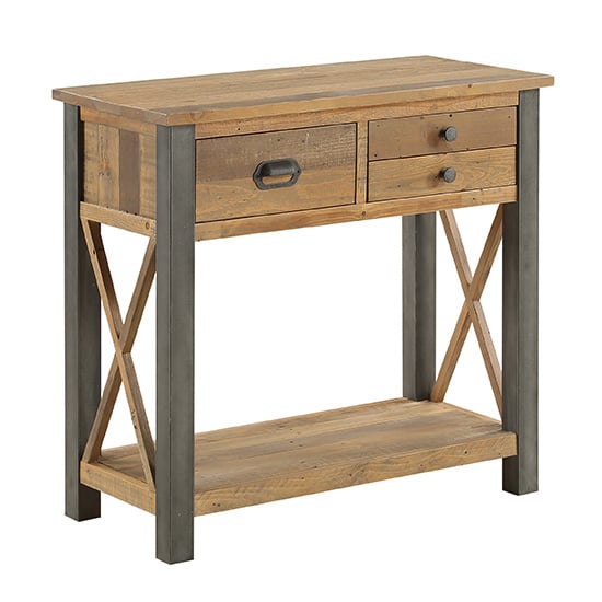 Nebura Small Wooden Console Table In Reclaimed Wood_3