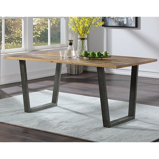 Product photograph of Nebura Wooden Dining Table In Reclaimed Wood from Furniture in Fashion