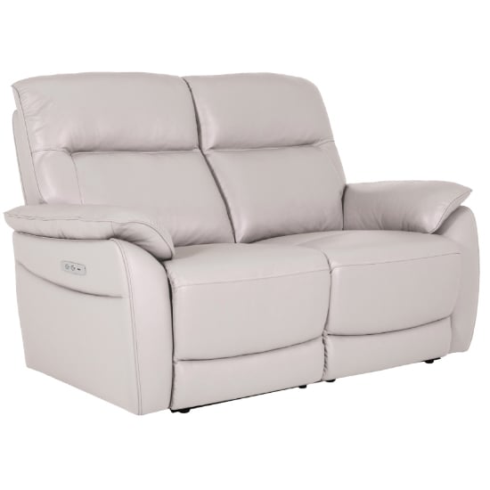 Neci Leather Electric Recliner 2 Seater Sofa In Cashmere