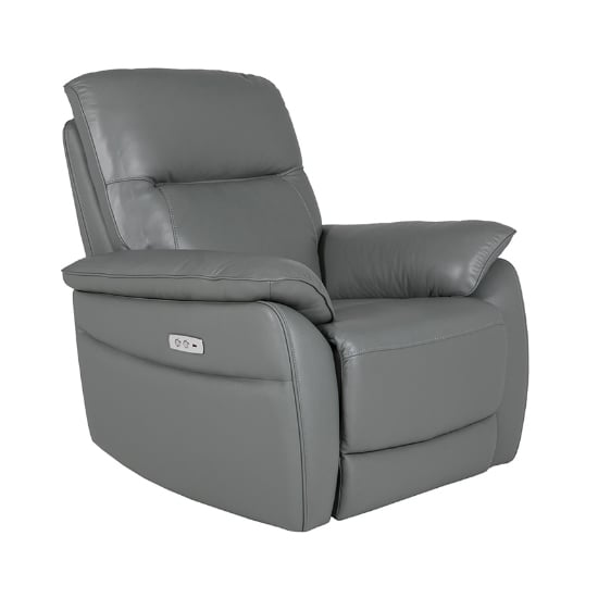 Read more about Neci leather electric recliner armchair in steel