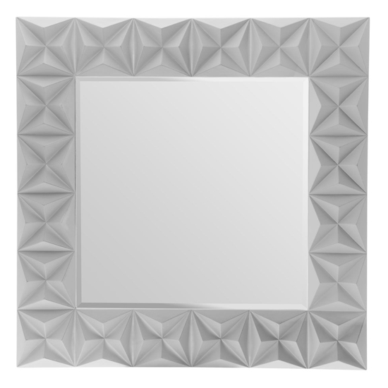 Read more about Necro square high gloss wall bedroom mirror in grey frame
