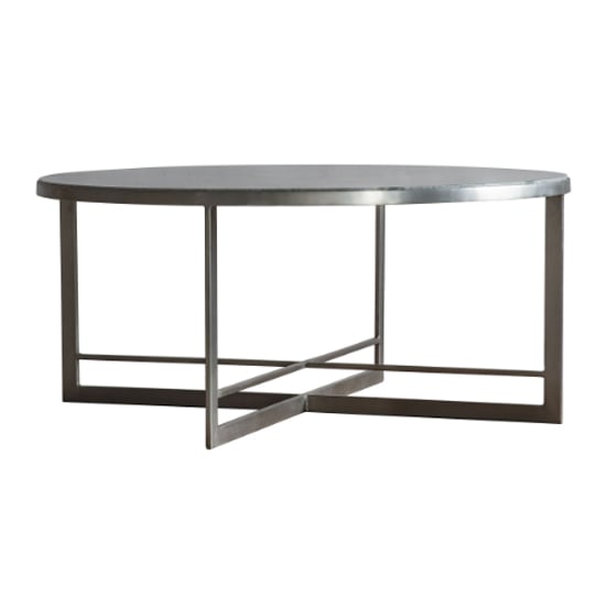 Nectar Round Grey Marble Coffee Table With Silver Metal Frame_2