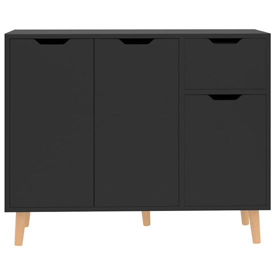 Nedra High Gloss Sideboard With 3 Doors 1 Drawer In Black_4
