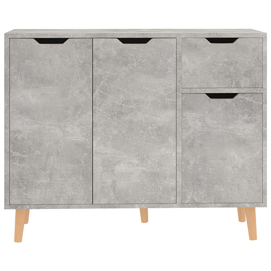Nedra Wooden Sideboard With 3 Doors 1 Drawer In Concrete Effect
