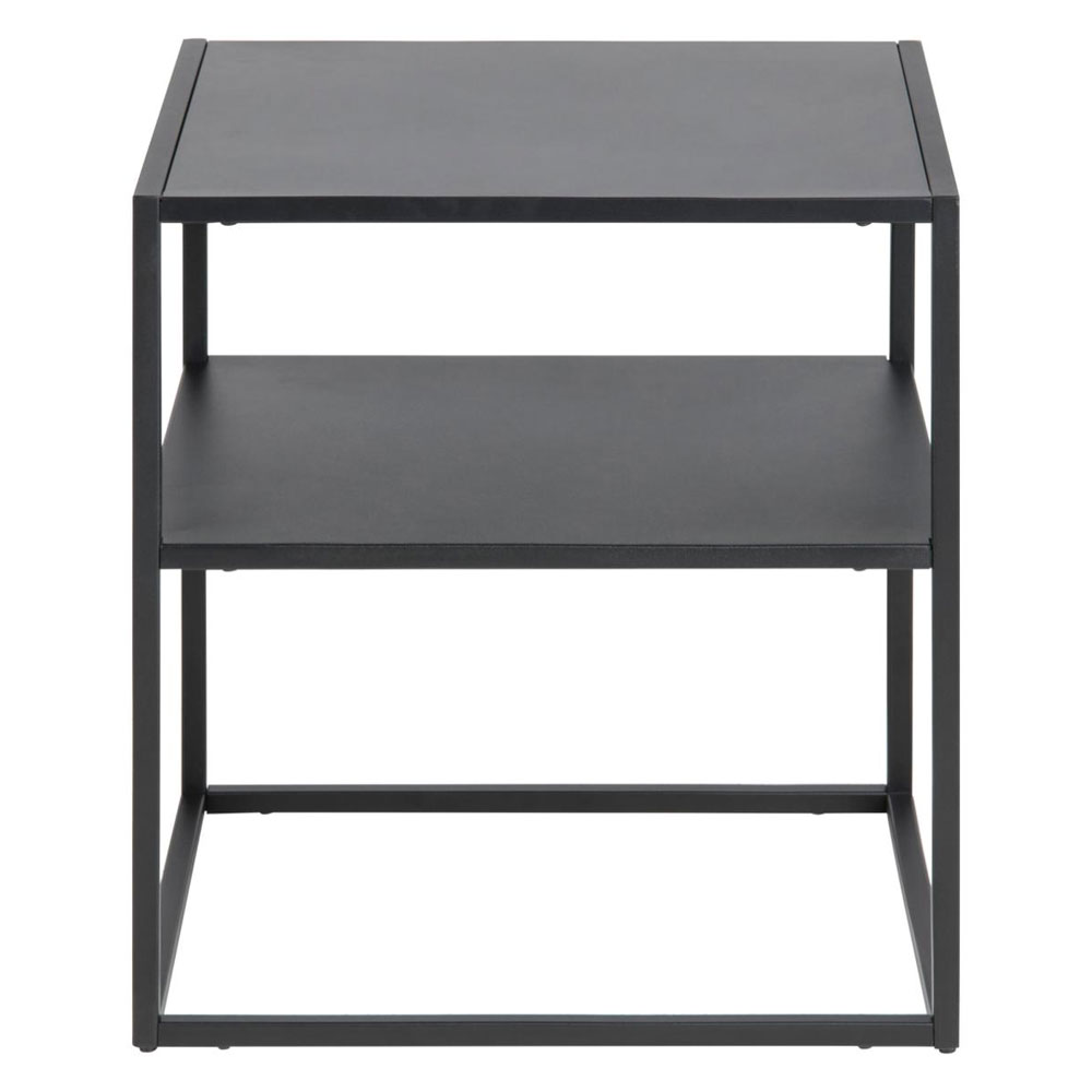 Needles Wooden Bedside Table in Matt Black