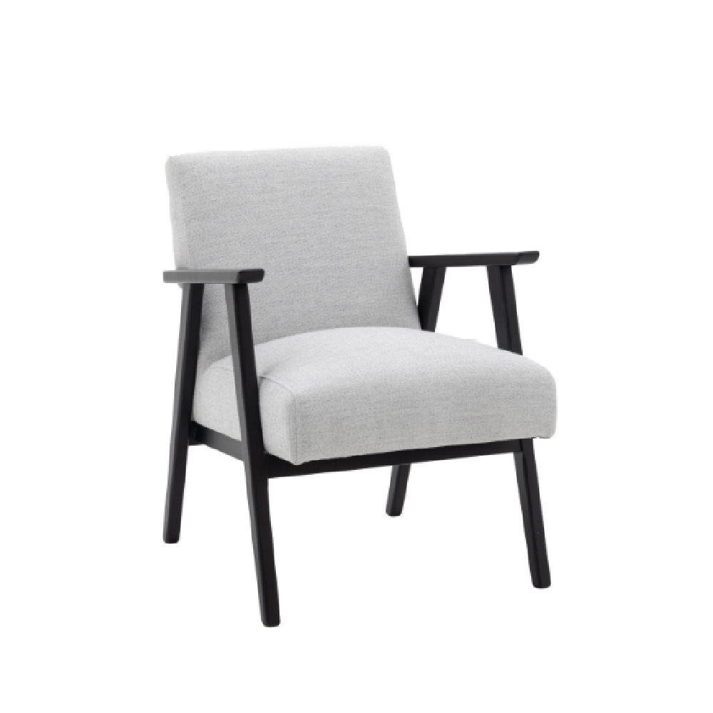 Neelan Fibre Armchair With Wooden Legs In Stone
