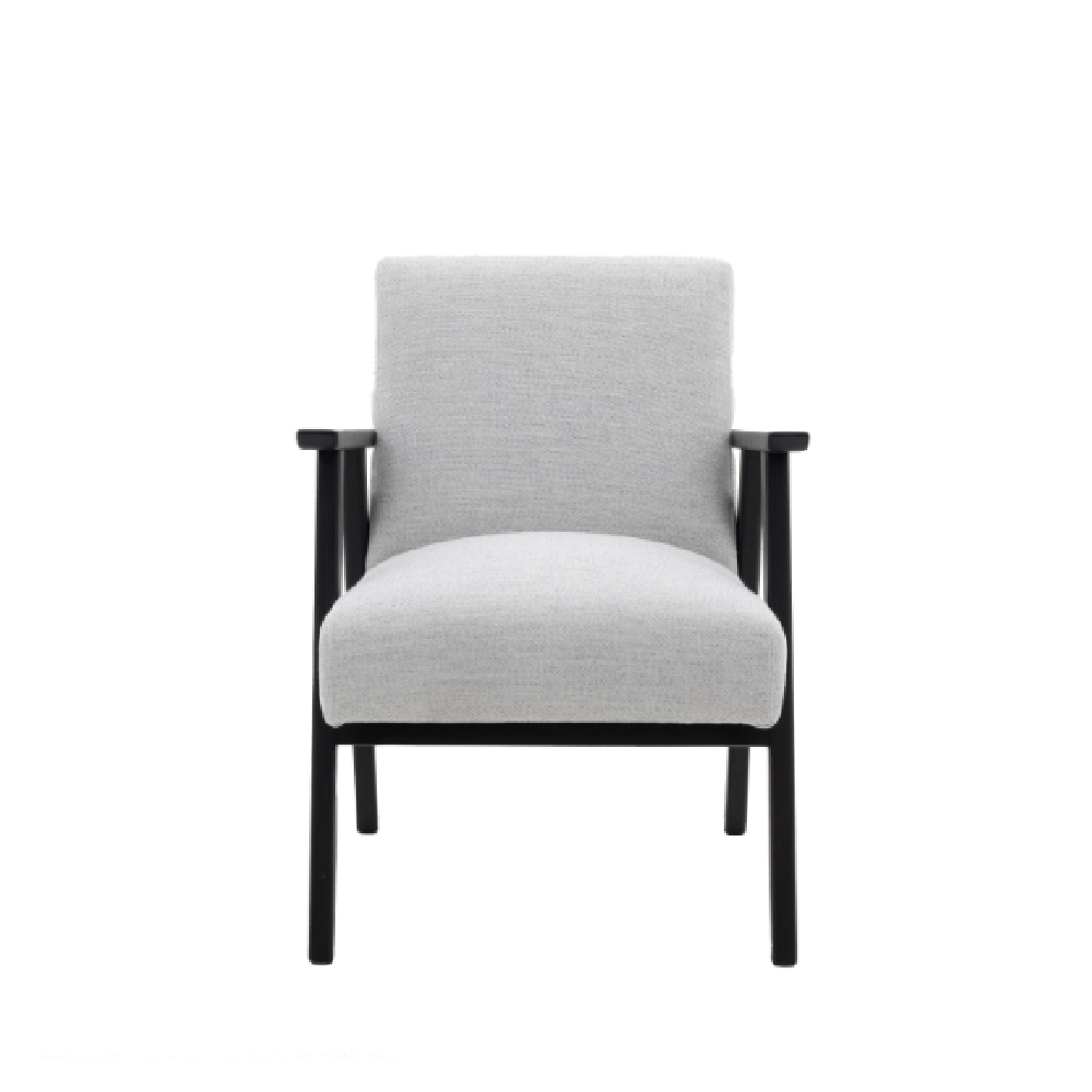 Neelan Fibre Armchair With Wooden Legs In Stone