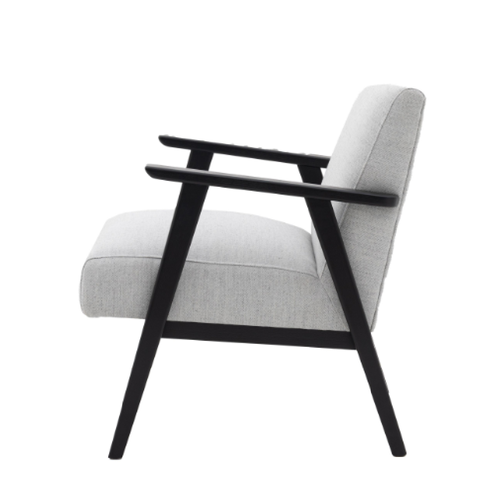 Neelan Fibre Armchair With Wooden Legs In Stone