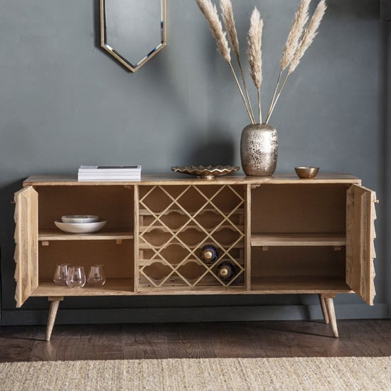 Neenah Large Mango Wood Sideboard With 2 Doors In Burnt Wax_2