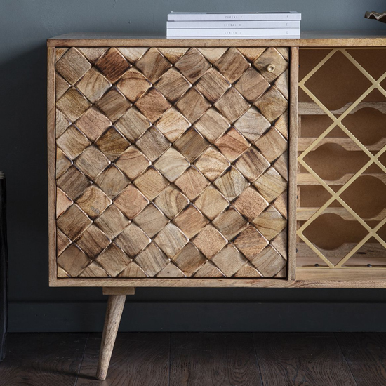 Neenah Large Mango Wood Sideboard With 2 Doors In Burnt Wax_3