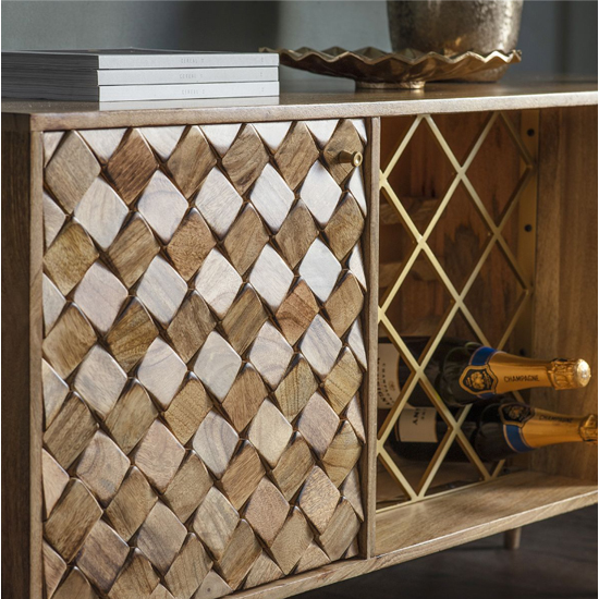 Neenah Large Mango Wood Sideboard With 2 Doors In Burnt Wax_4