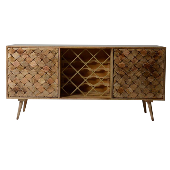 Neenah Large Mango Wood Sideboard With 2 Doors In Burnt Wax_7