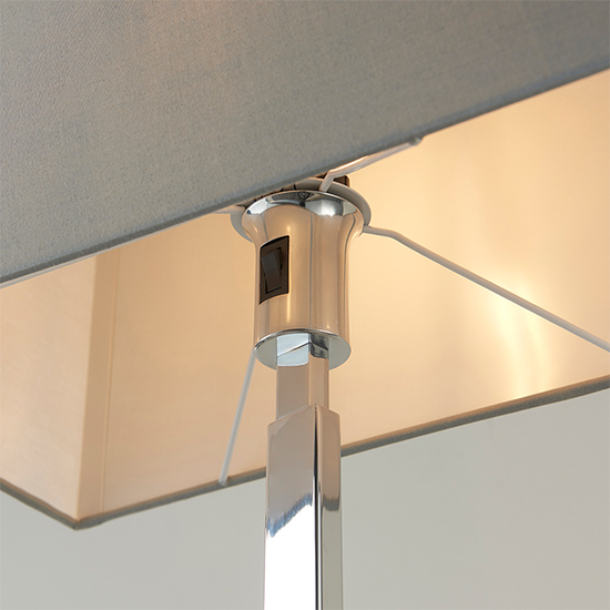 Neiva Grey Fabric Ractangular Shade Floor Lamp In Polished Chrome_3