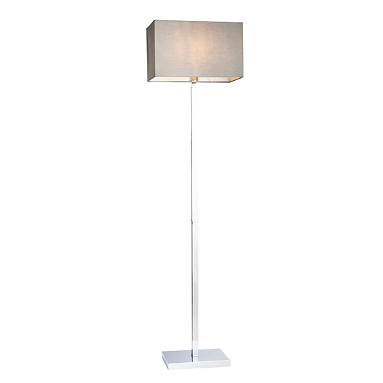 Neiva Grey Fabric Ractangular Shade Floor Lamp In Polished Chrome_5