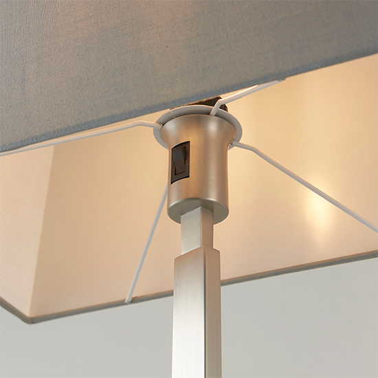 Neiva Grey Fabric Ractangular Shade Floor Lamp In Matt Nickel_3