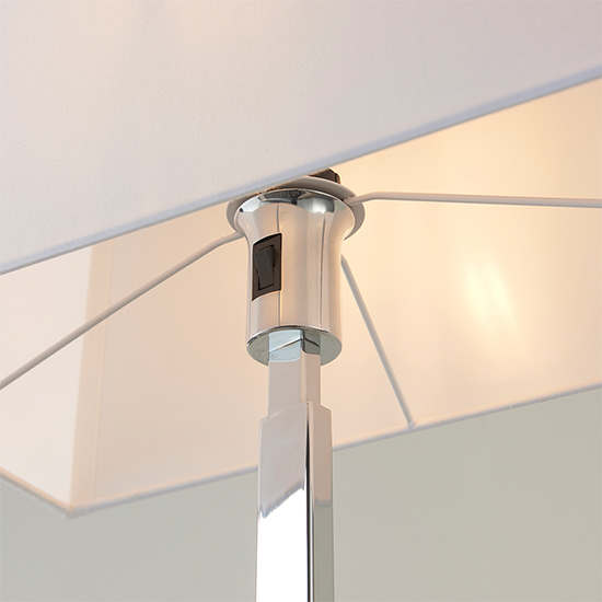 Neiva White Fabric Ractangular Shade Floor Lamp In Polished Chrome_3