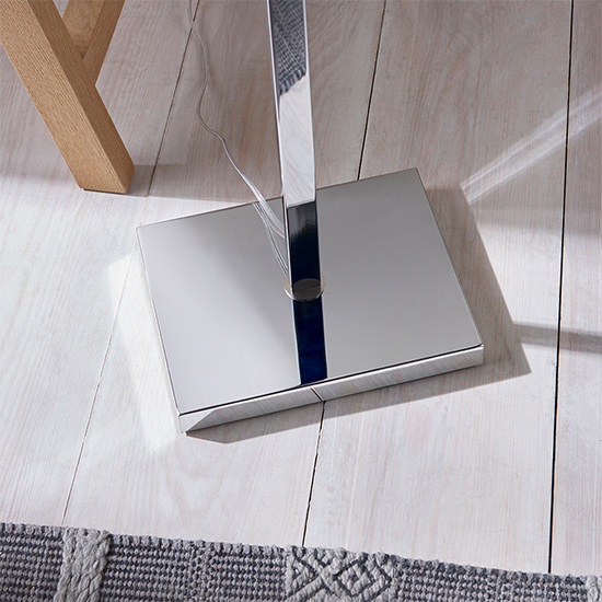 Neiva White Fabric Ractangular Shade Floor Lamp In Polished Chrome_4