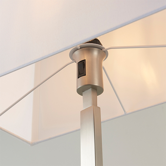 Neiva White Fabric Ractangular Shade Floor Lamp In Matt Nickel_3