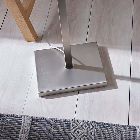 Neiva White Fabric Ractangular Shade Floor Lamp In Matt Nickel_4