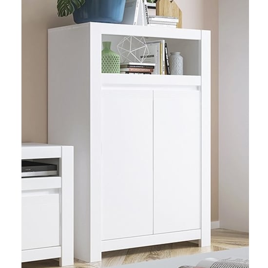 Neka Wooden 2 Doors Storage Cabinet In Alpine White