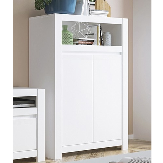 Photo of Neka wooden 2 doors storage cabinet in alpine white