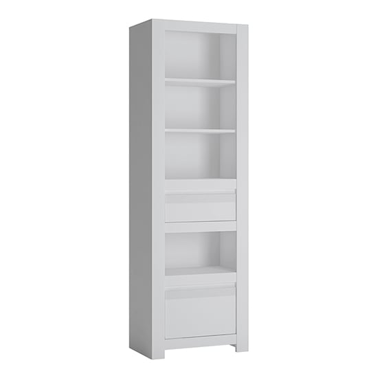 Photo of Neka wooden 2 drawers bookcase in alpine white