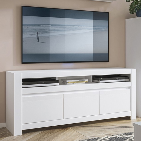 Photo of Neka wooden 3 doors tv stand in alpine white