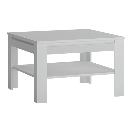 Photo of Neka wooden coffee table with shelf in alpine white