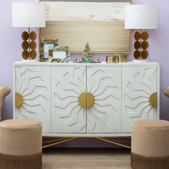 Read more about Nekkar wooden sideboard in whitewash and antique brass