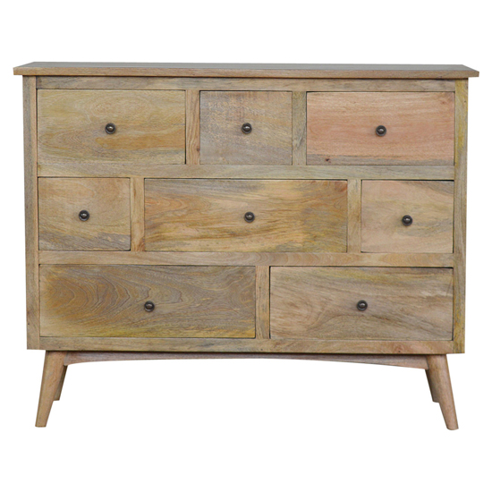 Neligh Wooden Chest Of Drawers In Natural Oak With 8 Drawers